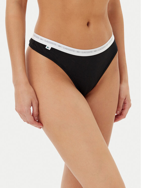 Lacoste Komplet stringów 8F1341 Czarny