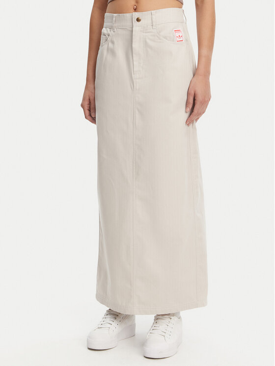 adidas Spódnica maxi Allover Print JC8854 Beżowy Regular Fit