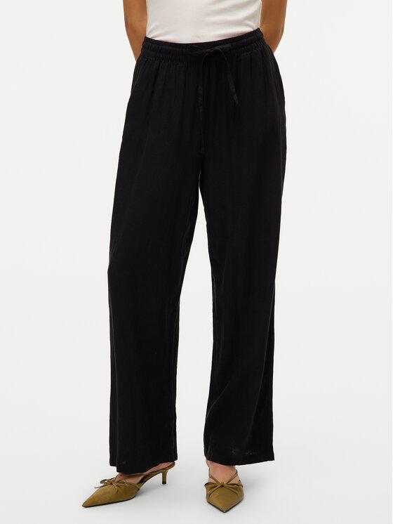 Vero Moda Spodnie materiałowe Linn 10305091 Czarny Loose Fit