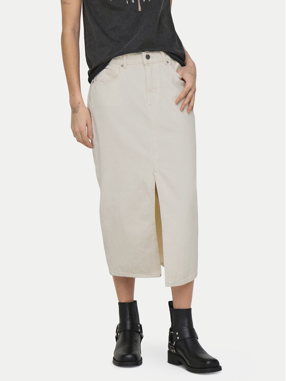ONLY Spódnica jeansowa Bianca 15319268 Beżowy Regular Fit miniaturka