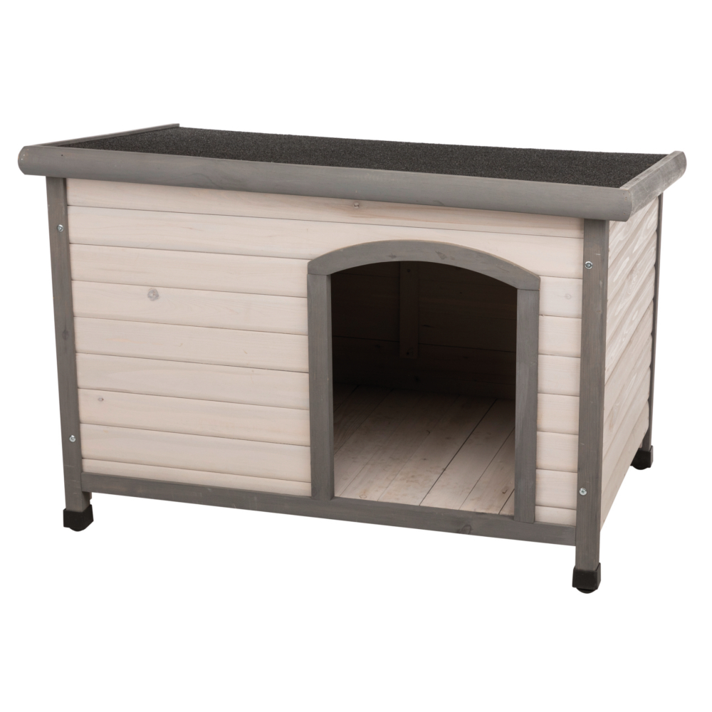 Trixie Classic Natura, buda dla psa z płaskim dachem - Rozmiar M-L, szer. x gł. x wys.: 104 x 68 x 72 cm, szara
