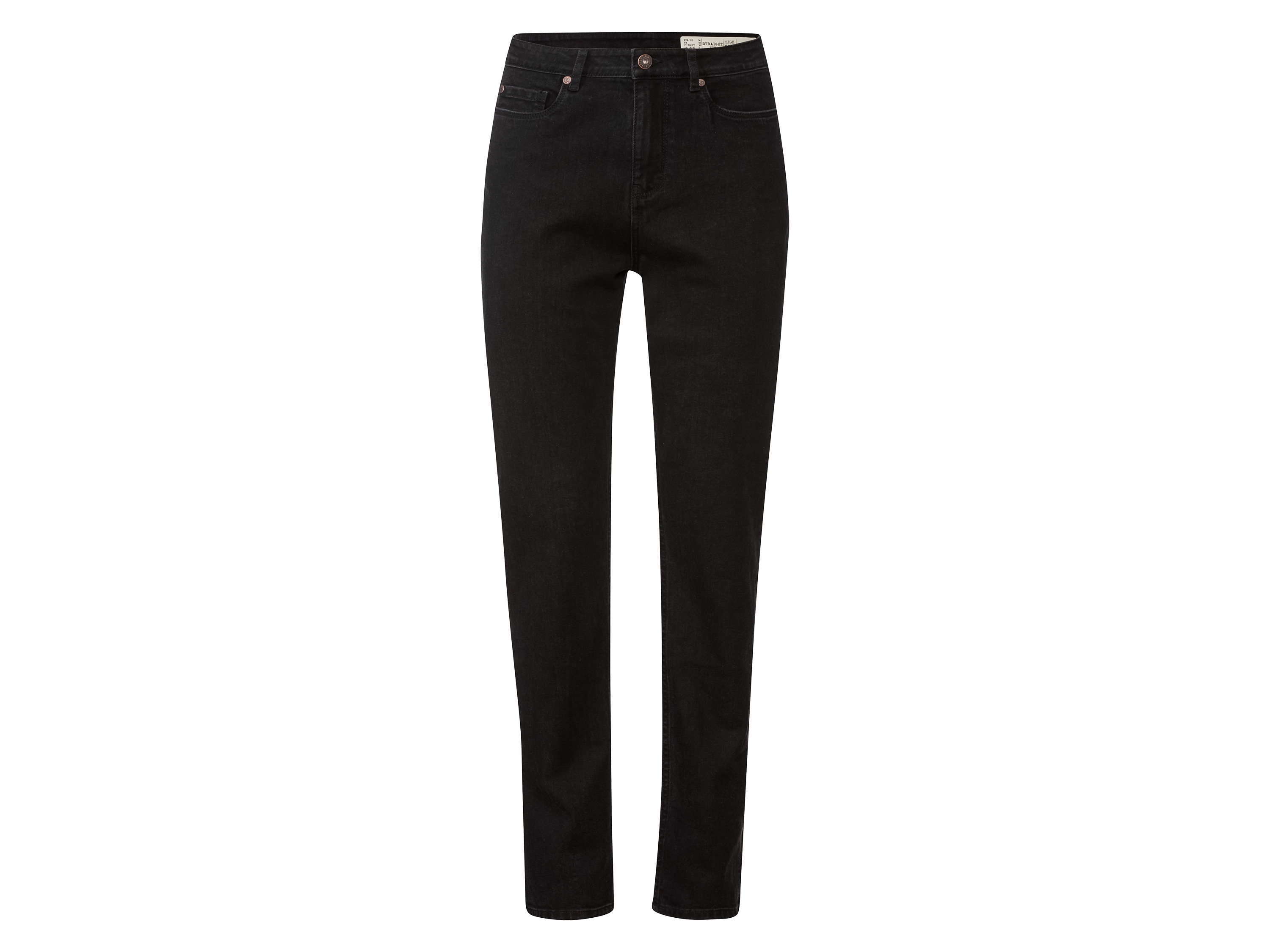 esmara® Jeansy damskie straight fit (Czarny, 36, wysoka sylwetka)