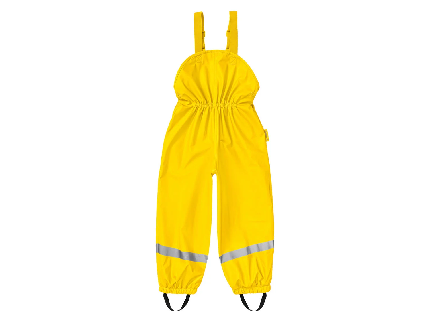 Playshoes Spodnie przeciwdeszczowe dziecięce dla dziewczynki / chłopca, na szelkach z odblaskami (122/128, Żółty)