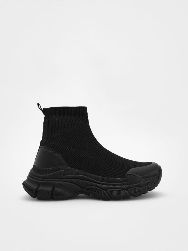 Reserved - Sneakersy na szerokiej podeszwie - czarny