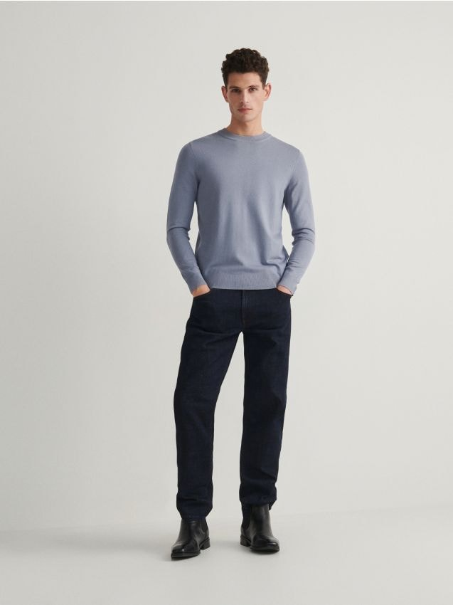 Reserved - Wiskozowy sweter - jasnoniebieski