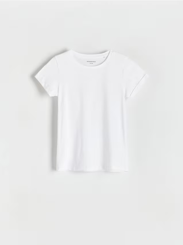 Reserved - Bawełniany t-shirt - biały
