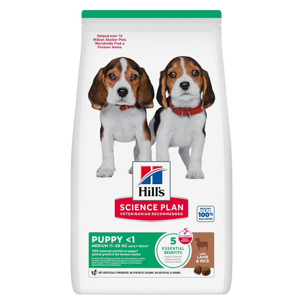 Hill's Science Plan Puppy <1 Medium, jagnięcina z ryżem - 14 kg