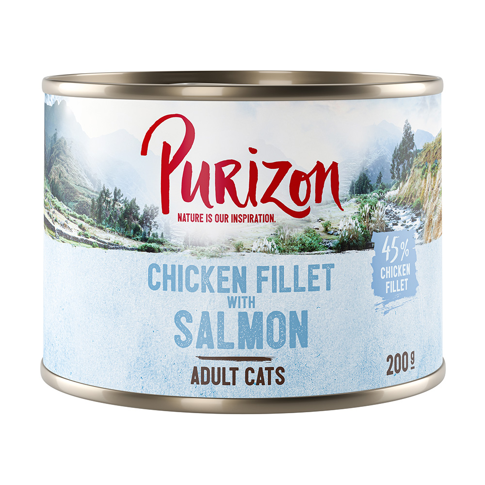 Karmy Purizon w opakowaniach próbnych! - Karma mokra: Adult, filet z kurczaka i łosoś, 200 g miniaturka