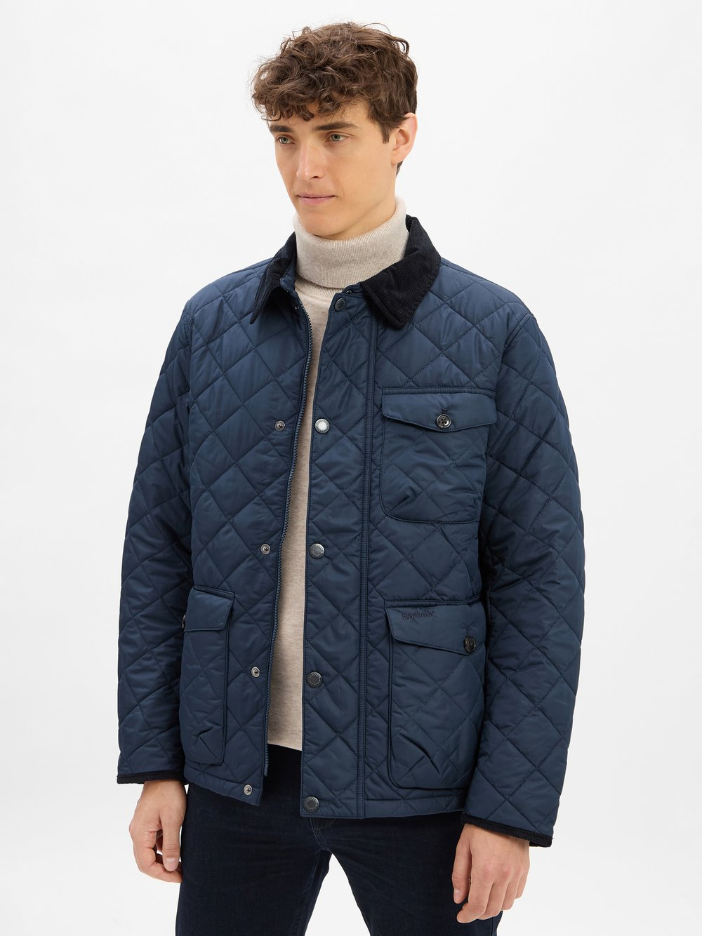 Barbour Męska kurtka pikowana - Hornby Mężczyźni niebieski jednolity, XXL