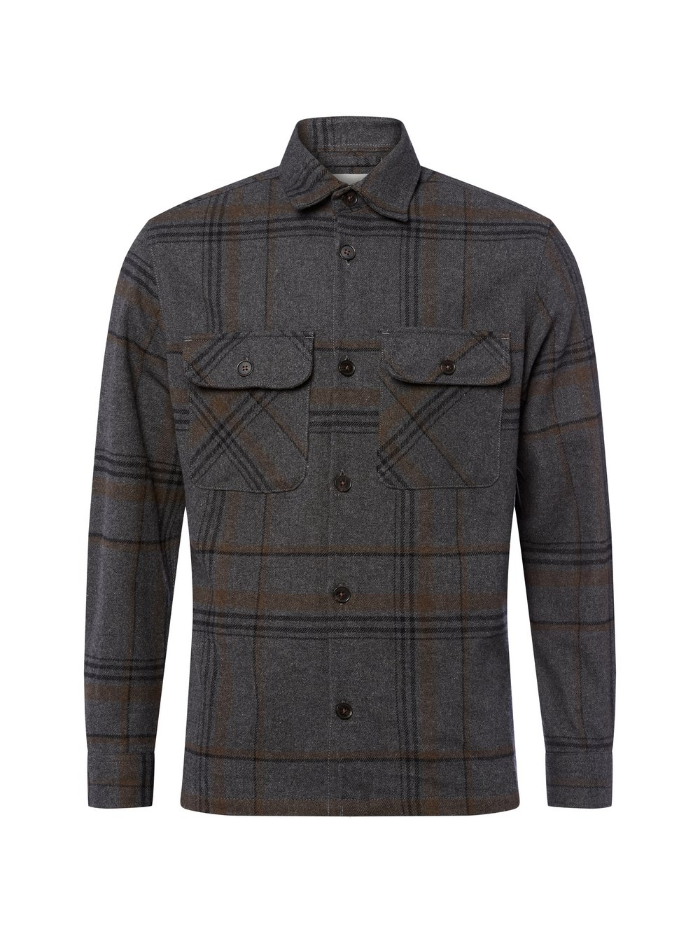 Jack & Jones Bluza męska Mężczyźni Regular Fit Bawełna szary|beżowy|czarny w kratkę, XXL