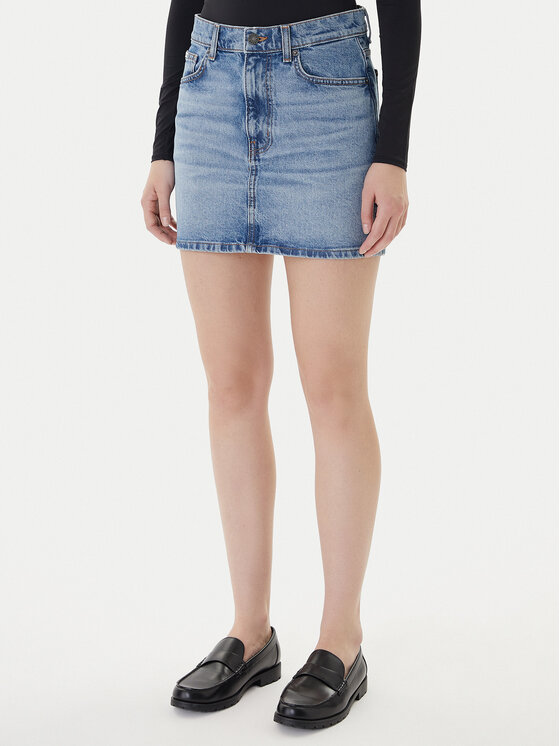Guess Jeans Spódnica jeansowa W5GD0Q D5M4A Niebieski Regular Fit