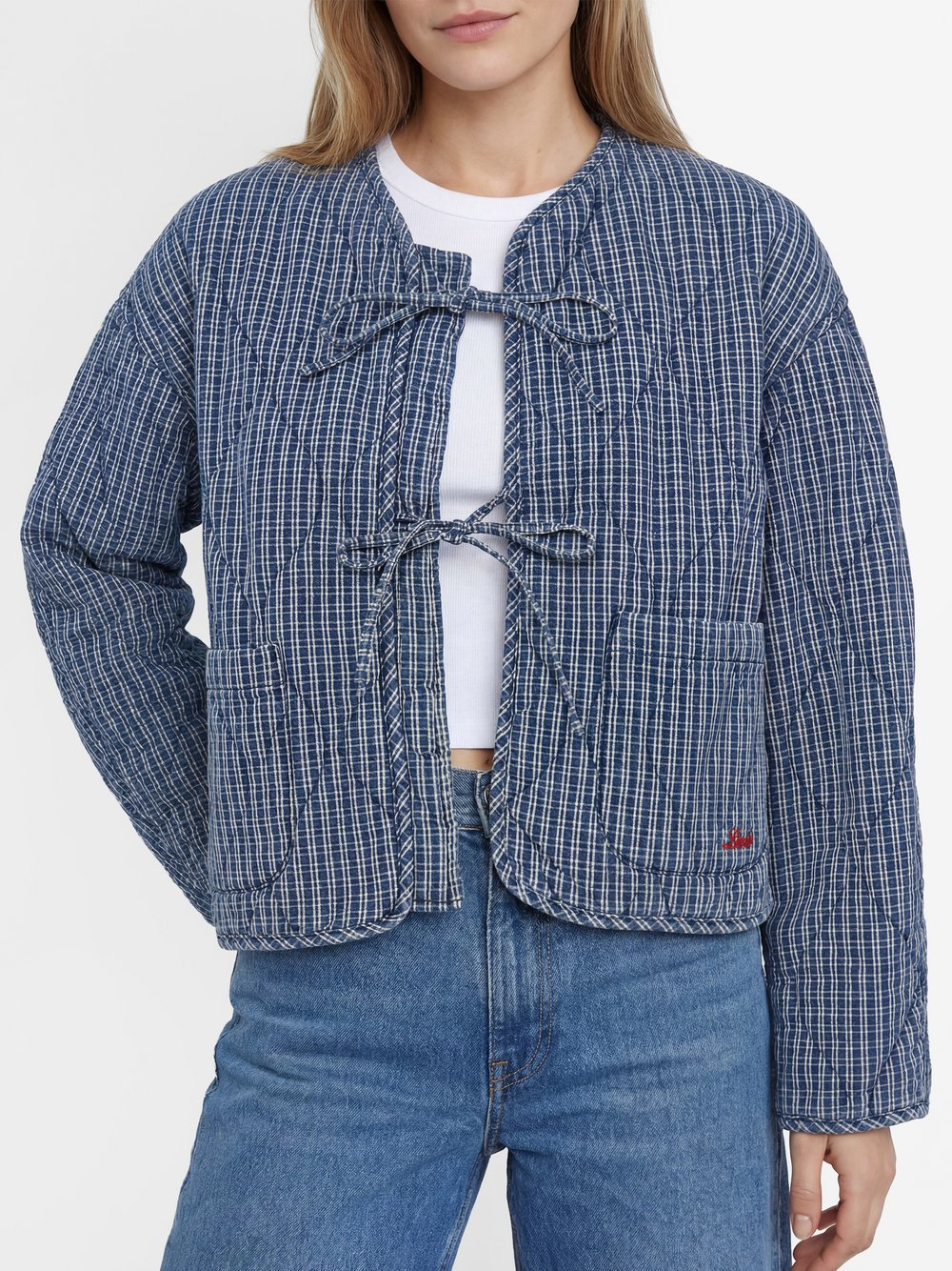 Levi's Damska kurtka pikowana Kobiety niebieski|biały, M