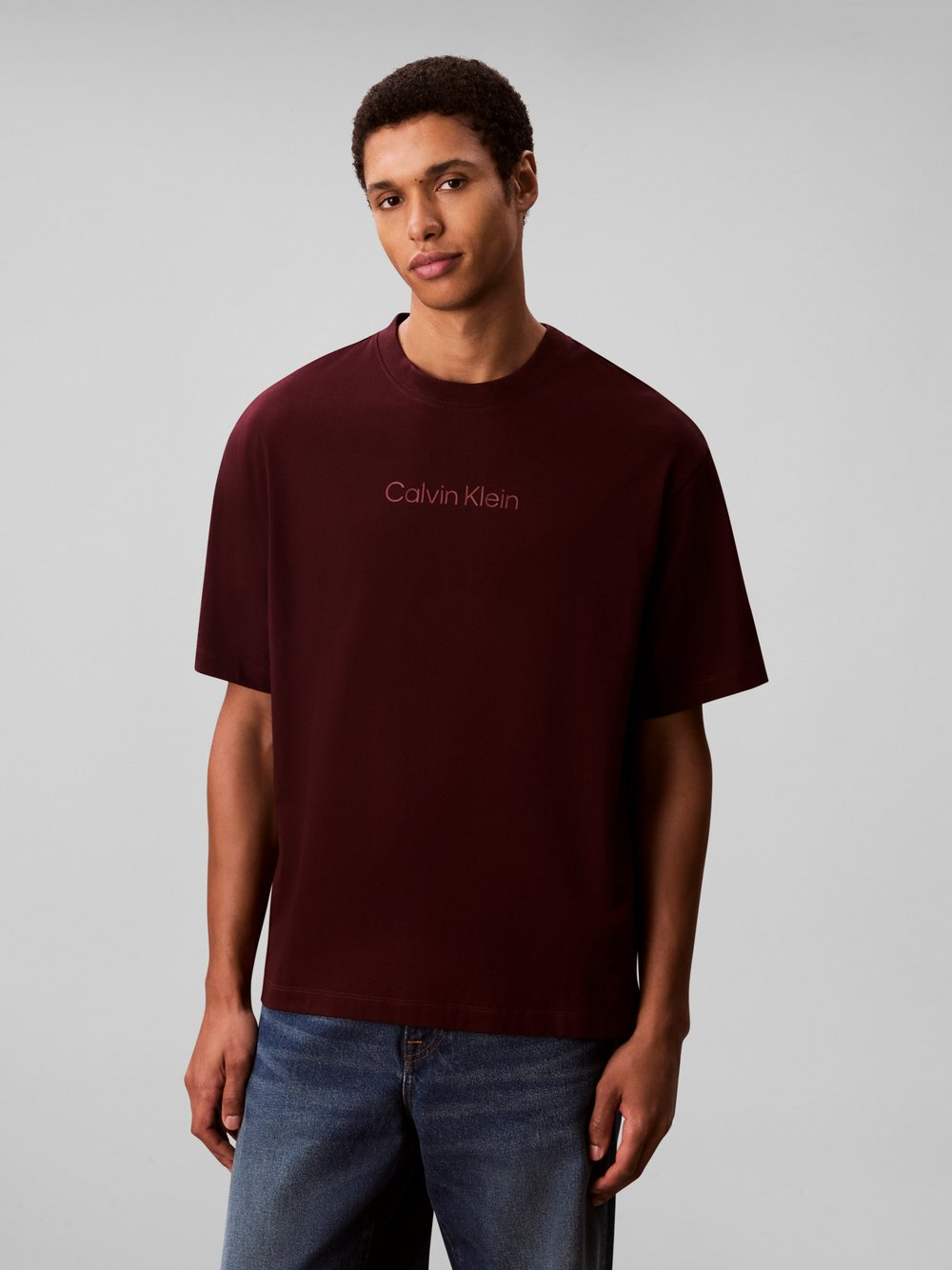 Calvin Klein Koszulka męska Mężczyźni Bawełna lila, M