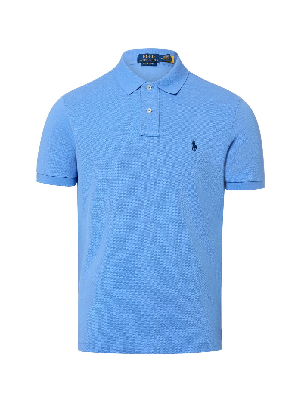 Polo Ralph Lauren Męska koszulka polo - Custom Slim Fit Mężczyźni Bawełna niebieski, L