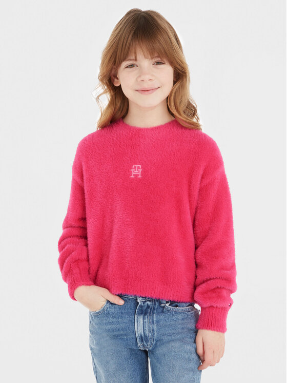 Tommy Hilfiger Sweter KG0KG07802 Różowy Relaxed Fit