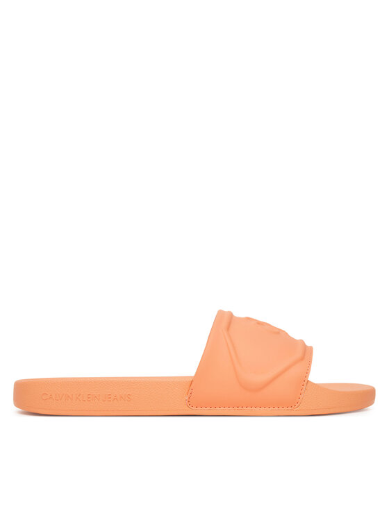 Calvin Klein Jeans Klapki Slide Pu Hf Mg YW0YW01879 Pomarańczowy