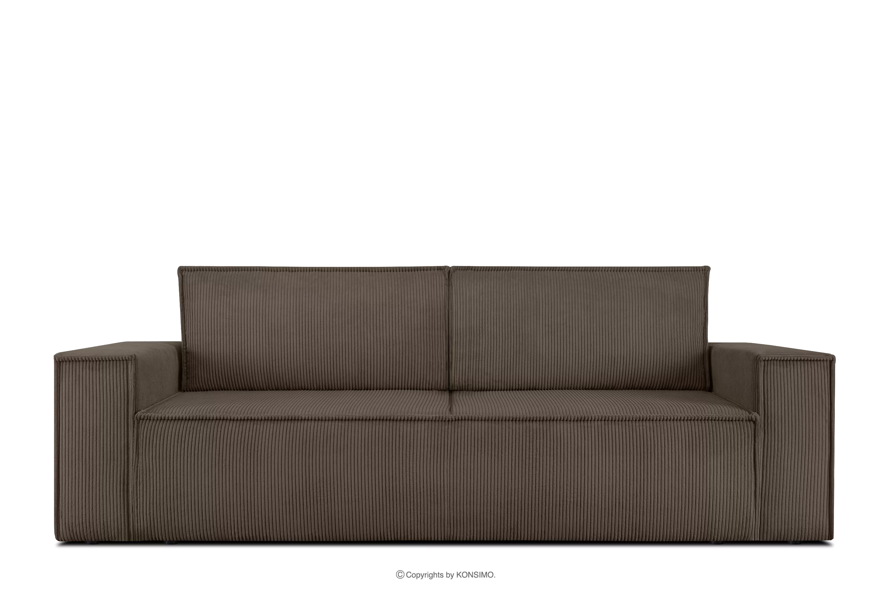 Sofa rozkładana 3 osobowa z pojemnikiem na pościel brązowa NAPI