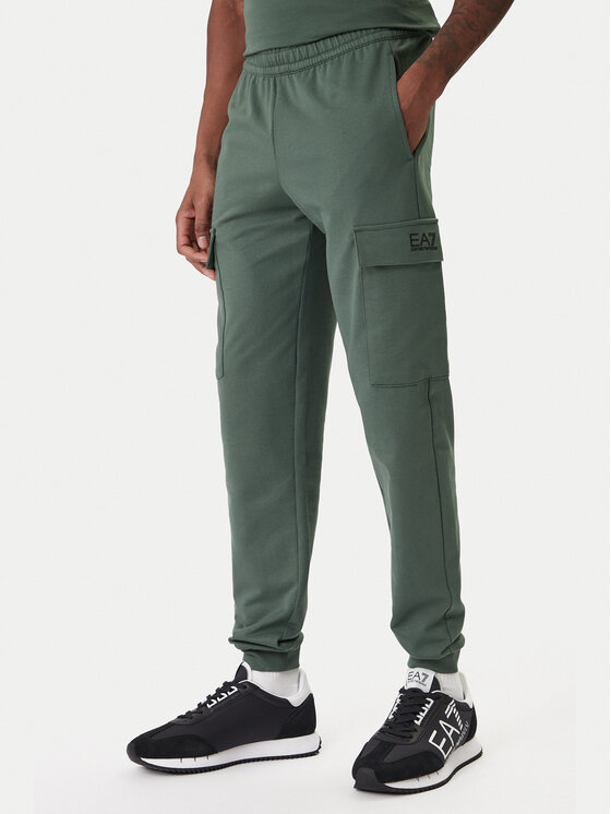 EA7 Emporio Armani Spodnie dresowe 8NPP67 PJVRZ U7260 Zielony Regular Fit