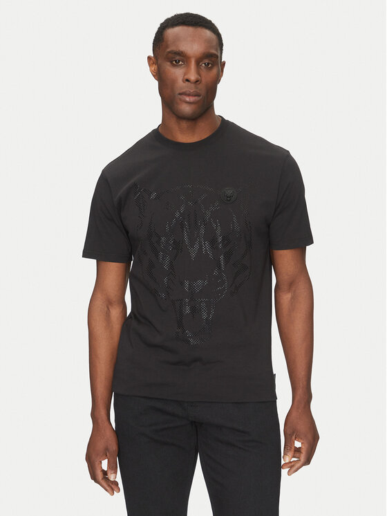 Plein Sport T-Shirt SAEC MTK8009 STE001N Czarny Regular Fit