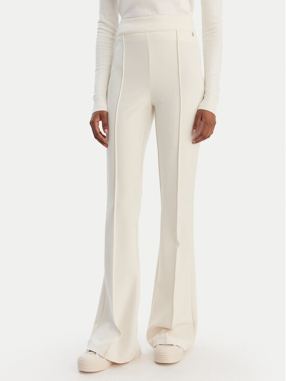 Guess Spodnie materiałowe W4YB01 KCBO2 Beżowy Flare Fit