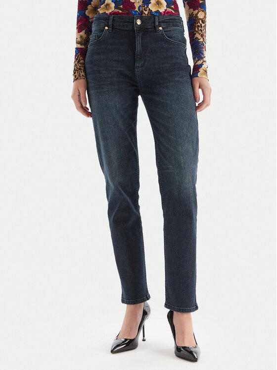 Just Cavalli Jeansy 79PAB5L1 CDWAD Granatowy Slim Fit