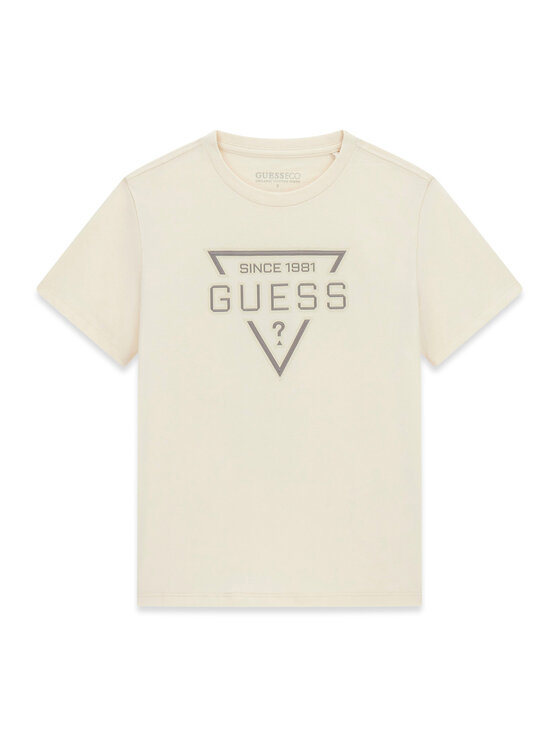 Guess T-Shirt L6RI30 I3Z14 Beżowy Regular Fit