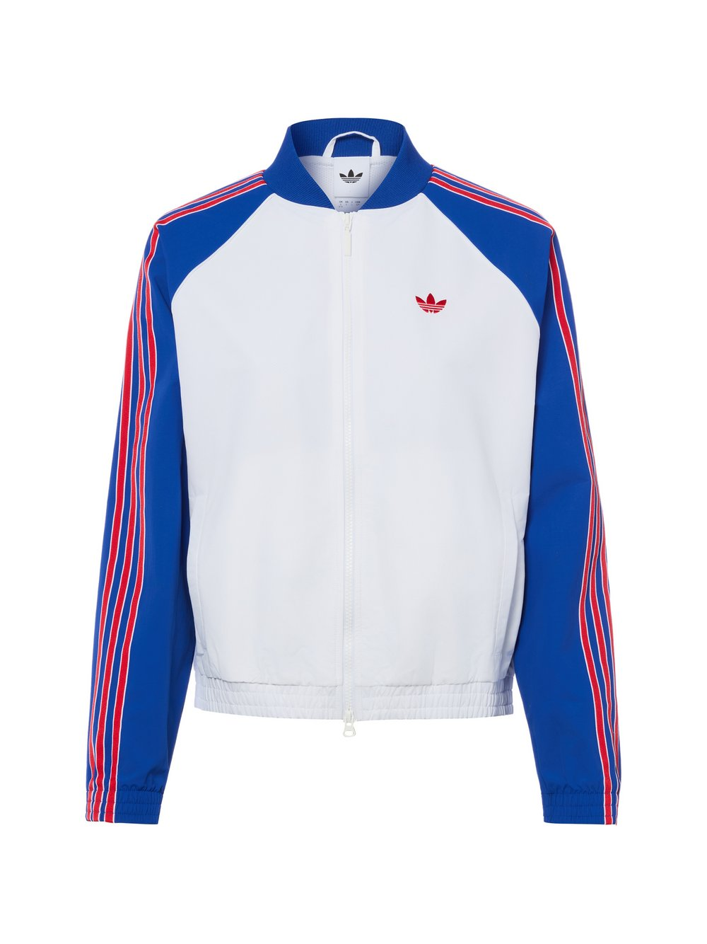 adidas Originals Damska kurtka treningowa Kobiety Sztuczne włókno biały|niebieski, L