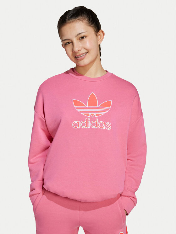 adidas Bluza Trefoil JV8571 Różowy Loose Fit