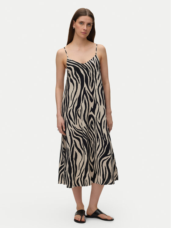 Vero Moda Sukienka letnia Emilo 10340519 Beżowy Loose Fit