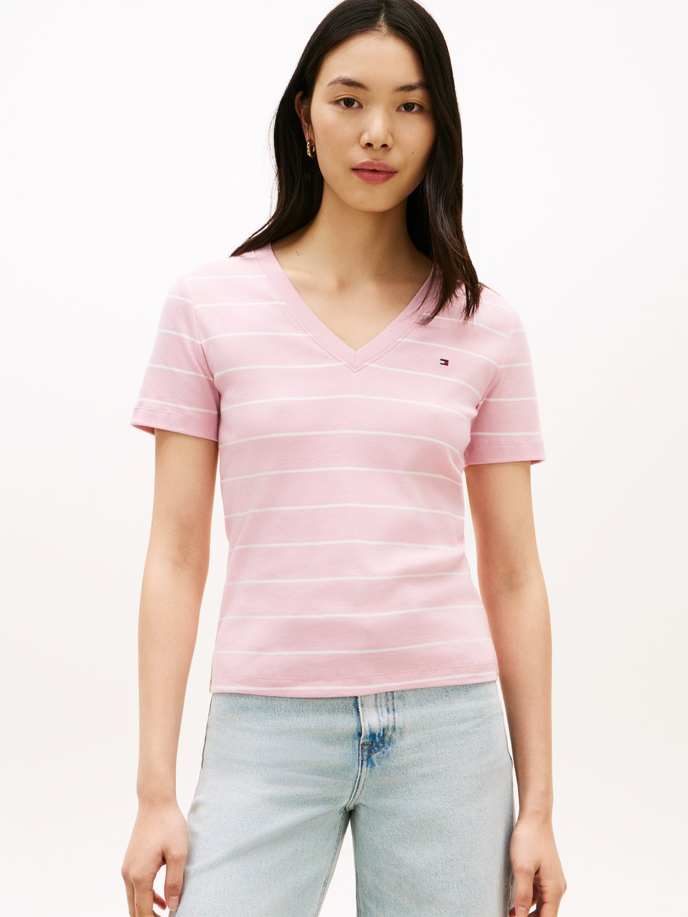 Tommy Hilfiger Koszulka damska Kobiety Bawełna różowy, L