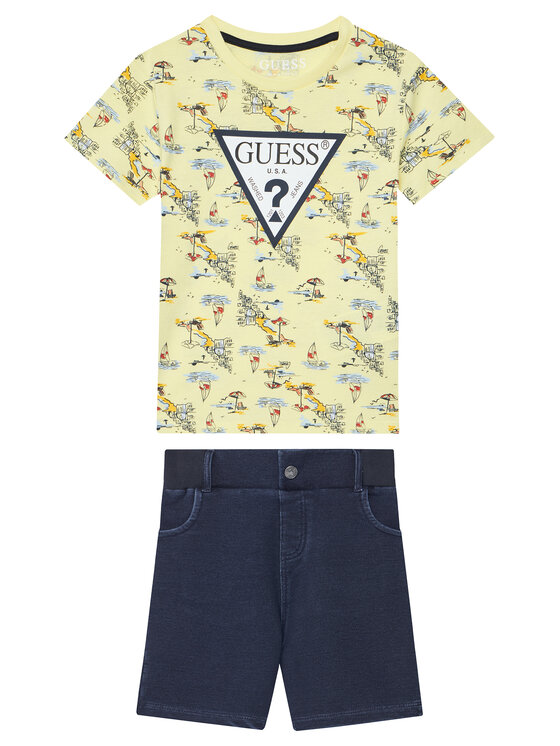 Guess Komplet t-shirt i spodenki N6GG01 K8HM4 Kolorowy Regular Fit