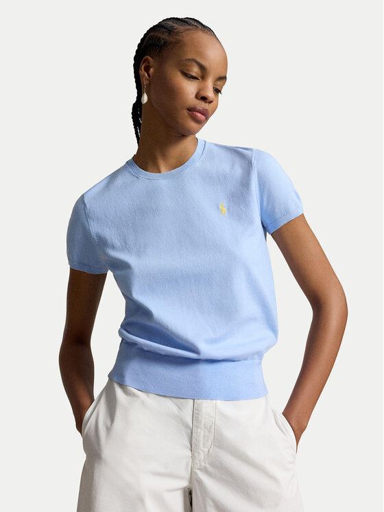Polo Ralph Lauren T-Shirt 211971872504 Niebieski jasny Slim Fit