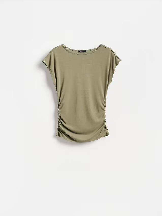 Reserved - T-shirt z modalem - ciemnozielony