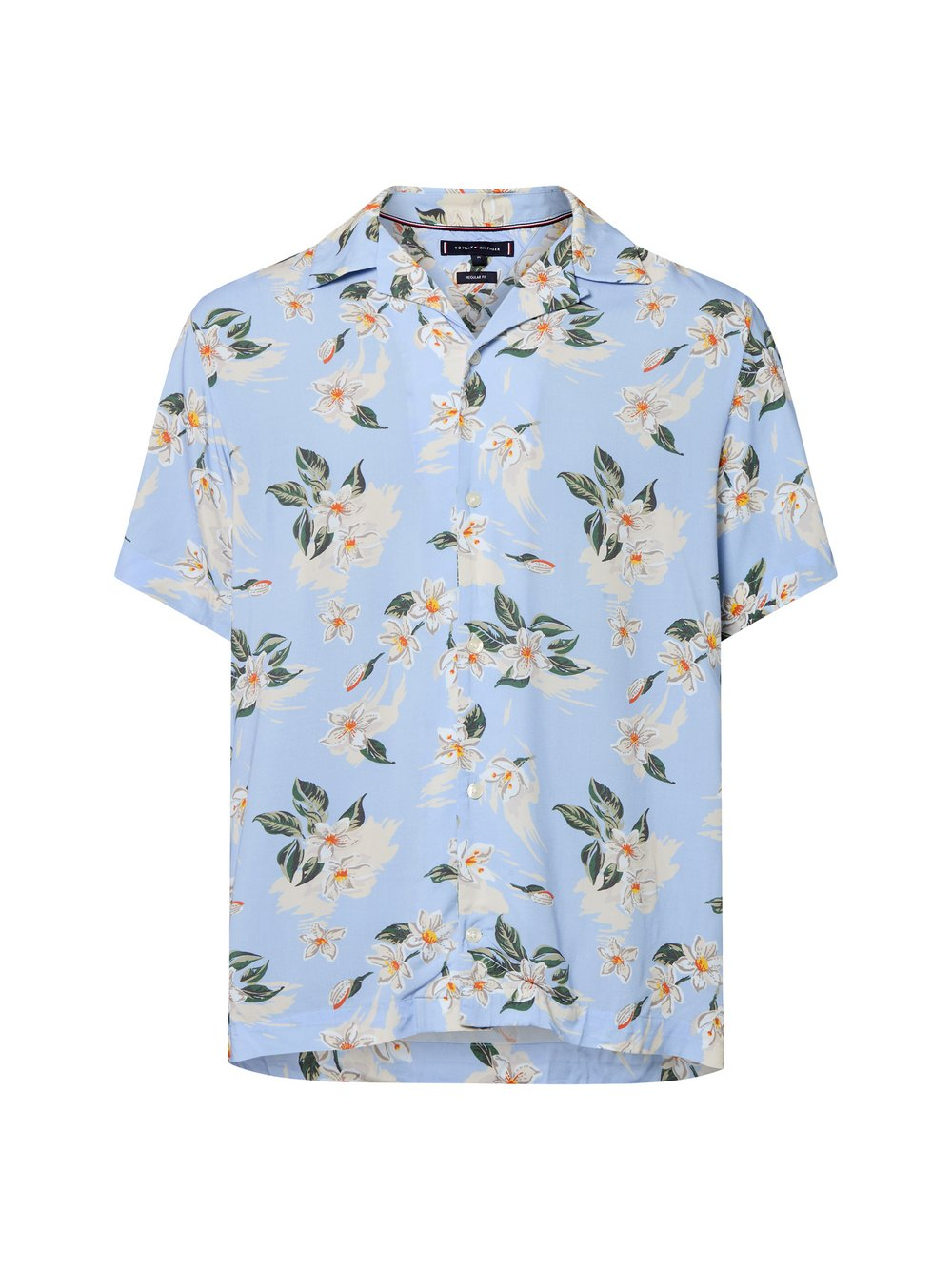 Tommy Hilfiger Koszula męska Mężczyźni Regular Fit wiskoza niebieski|beżowy, M