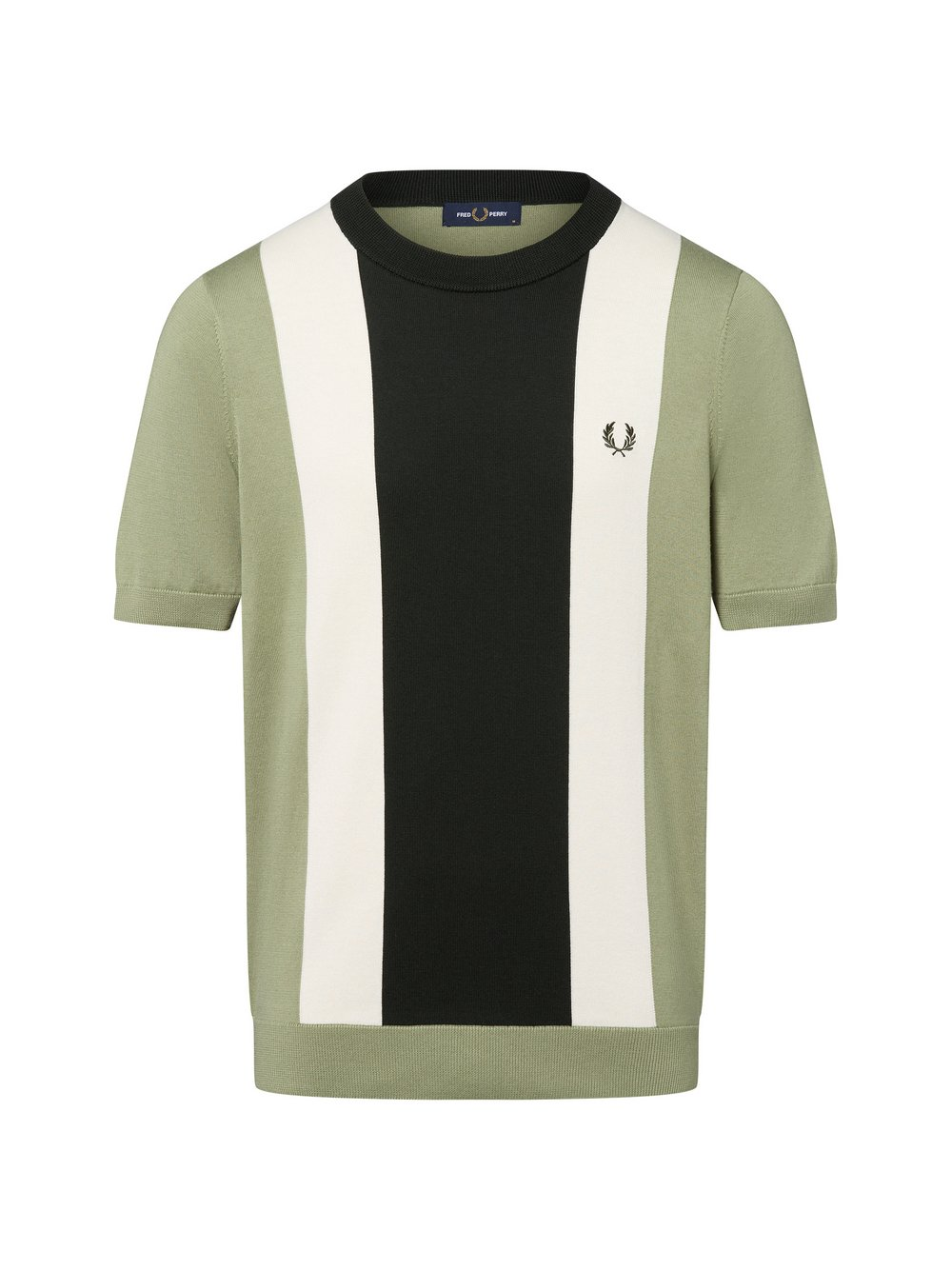 Fred Perry Męska koszula z dzianiny Mężczyźni Bawełna zielony|biały, L