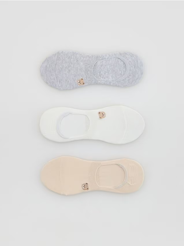 Reserved - Skarpetki z bawełną 3 pack - złamana biel
