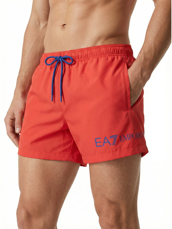 EA7 Emporio Armani Szorty kąpielowe 7M002000 AF13049 M5140 Czerwony Regular Fit