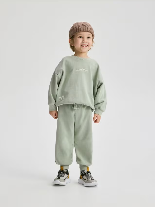 Reserved - Dzianinowy komplet oversize - jasnozielony