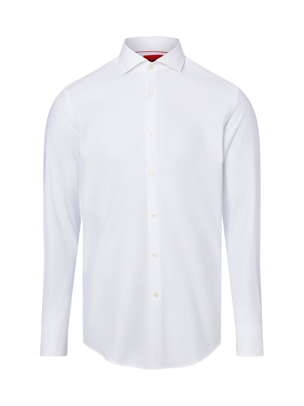 HUGO Koszula męska łatwa w prasowaniu Mężczyźni Slim Fit Bawełna biały kołnierzyk włoski, 39