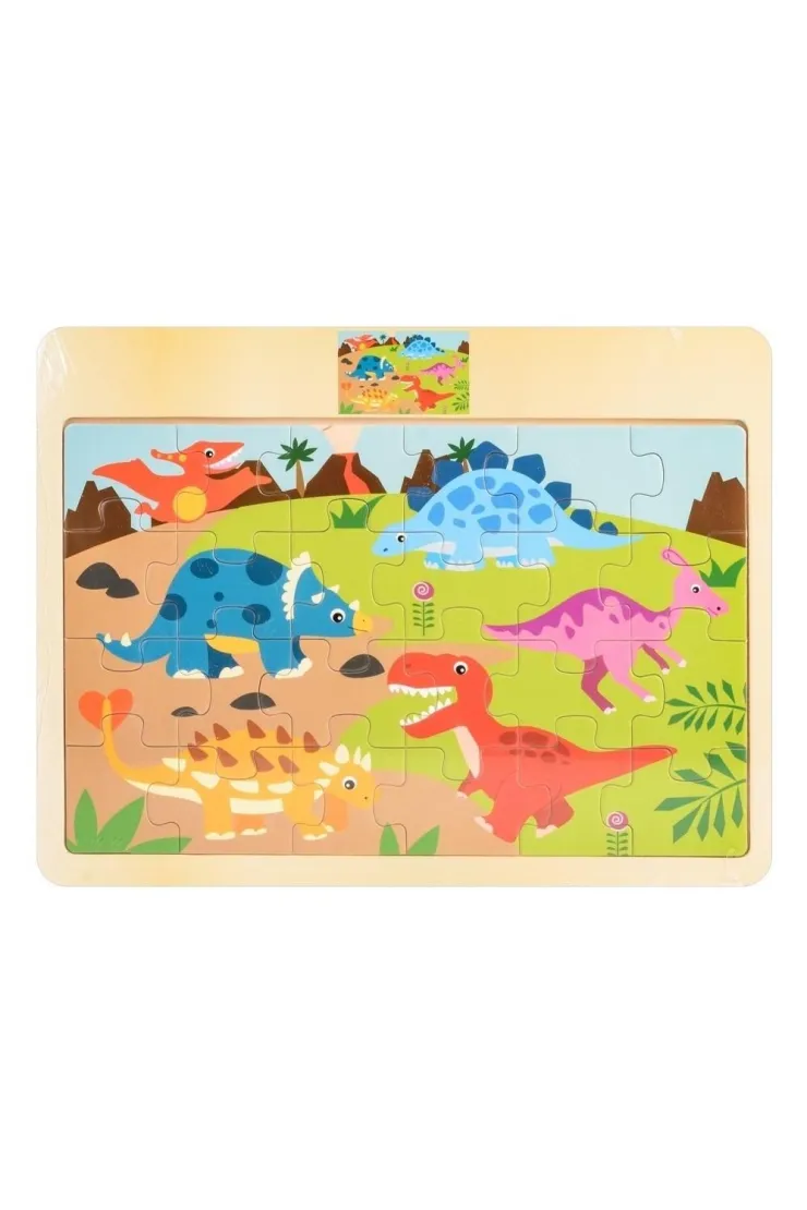 PUZZLE DREWNIANE 24EL DINOZAURY PLX FOL