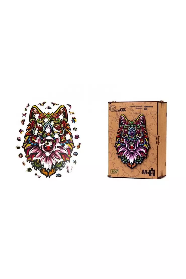 Puzzle drewniane eko 73 el. Tajemniczy wilk A4