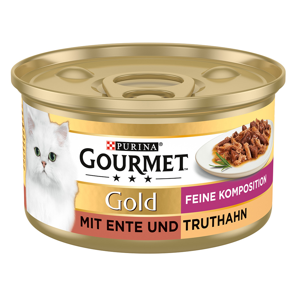 Gourmet Gold Feine Komposition, w sosie, 24 x 85 g - Kaczka i indyk