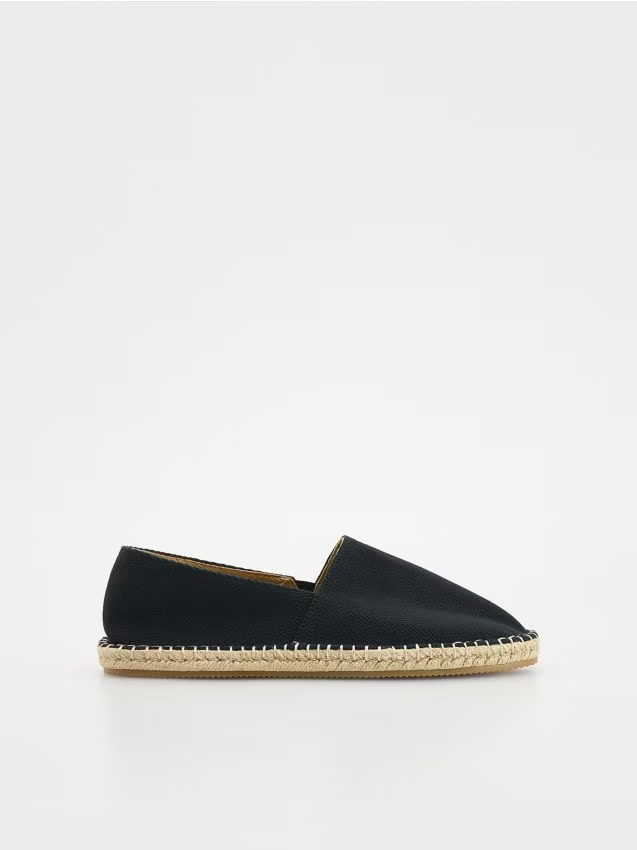 Reserved - Espadryle z plecionką - czarny miniaturka