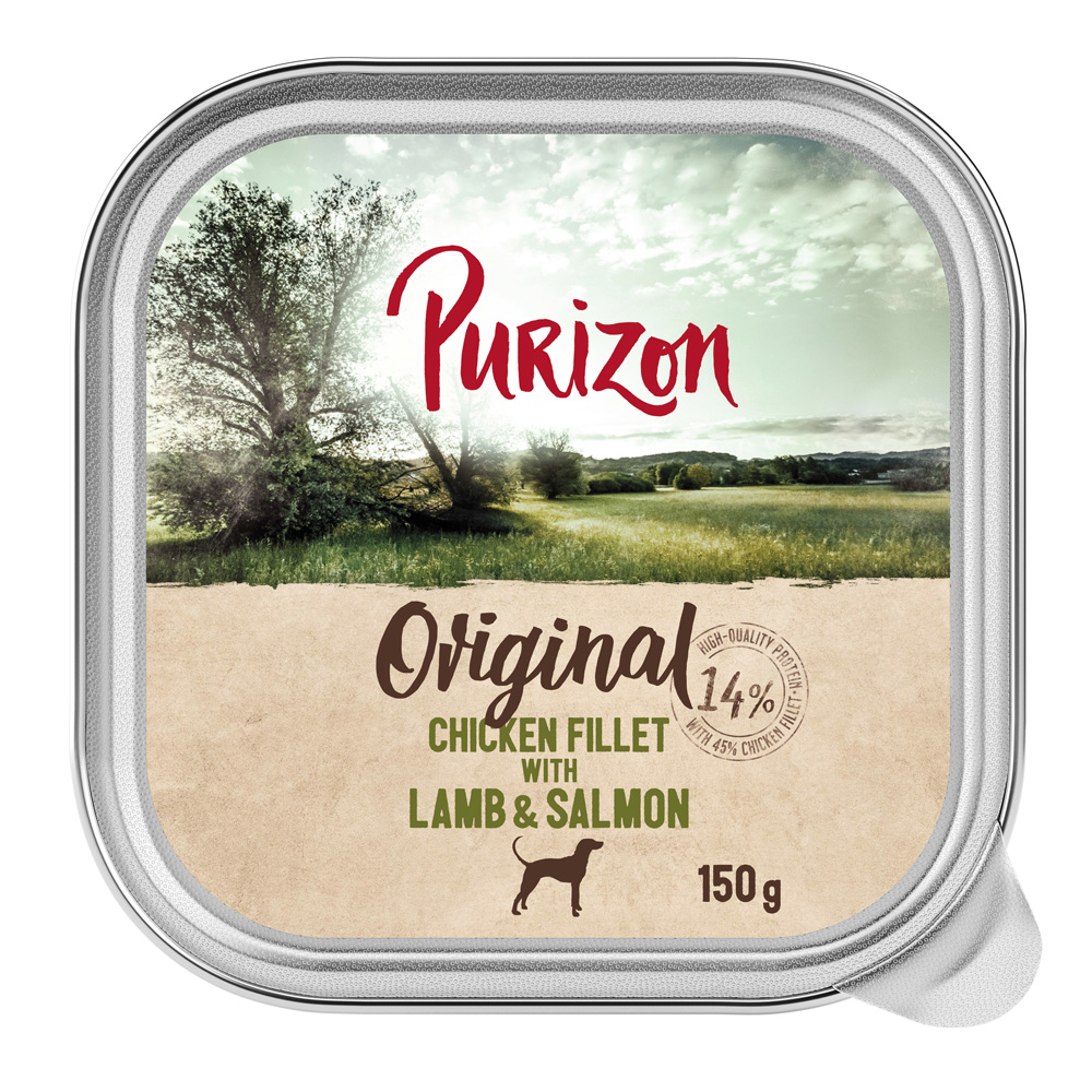 Korzystny pakiet Purizon Original, 24 x 150 g - Filet z kurczaka z jagnięciną i łososiem