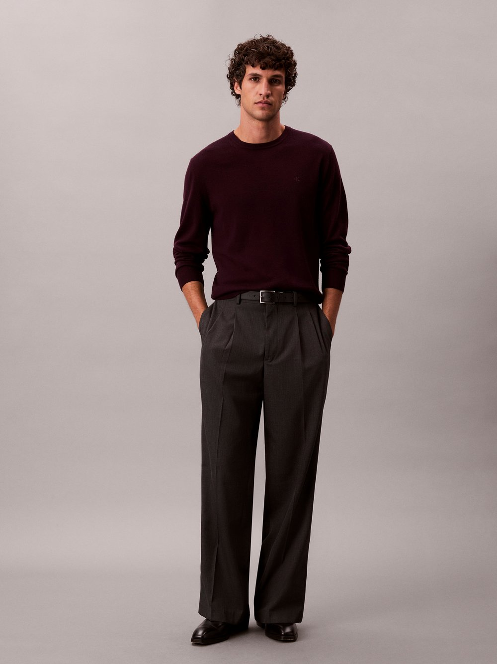Calvin Klein Męski wełniany sweter Mężczyźni czerwony, XL