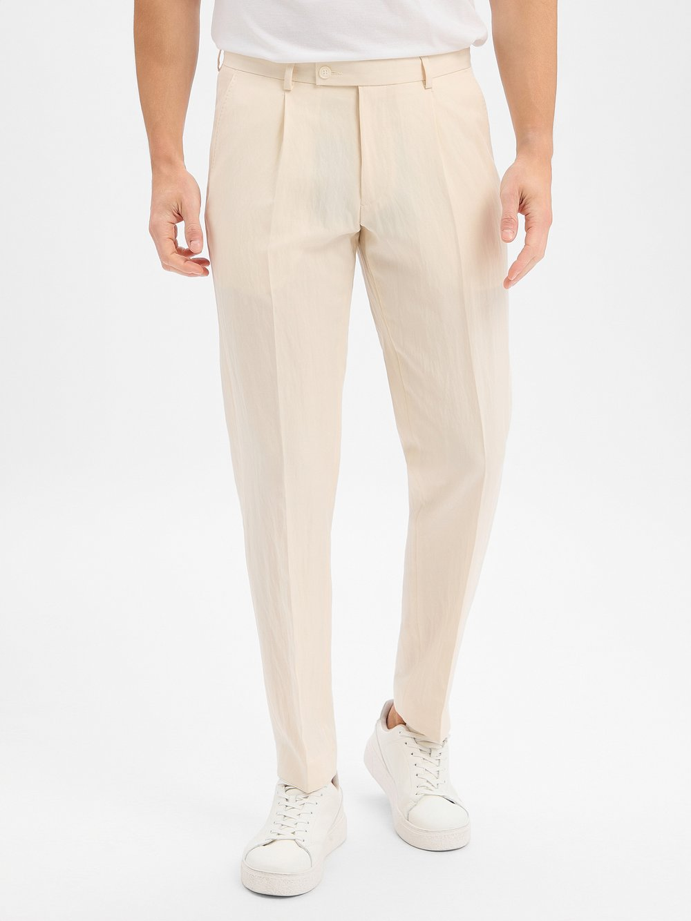 Finshley & Harding London Spodnie - Hudson Mężczyźni Slim Fit beżowy, 52