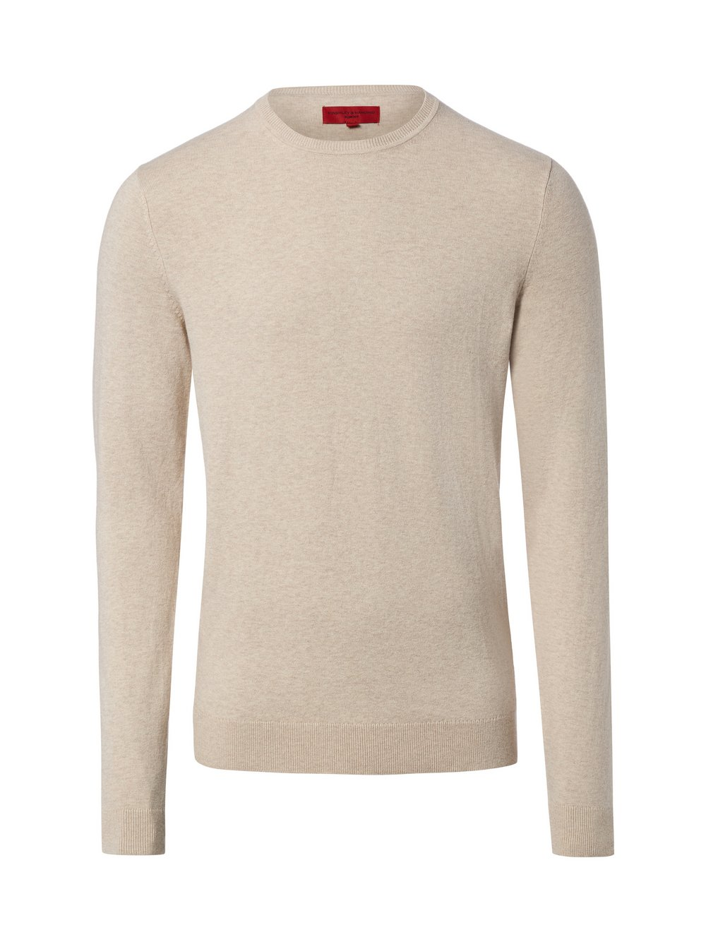 Finshley & Harding Męski sweter z dzianiny Mężczyźni Bawełna beżowy, XL