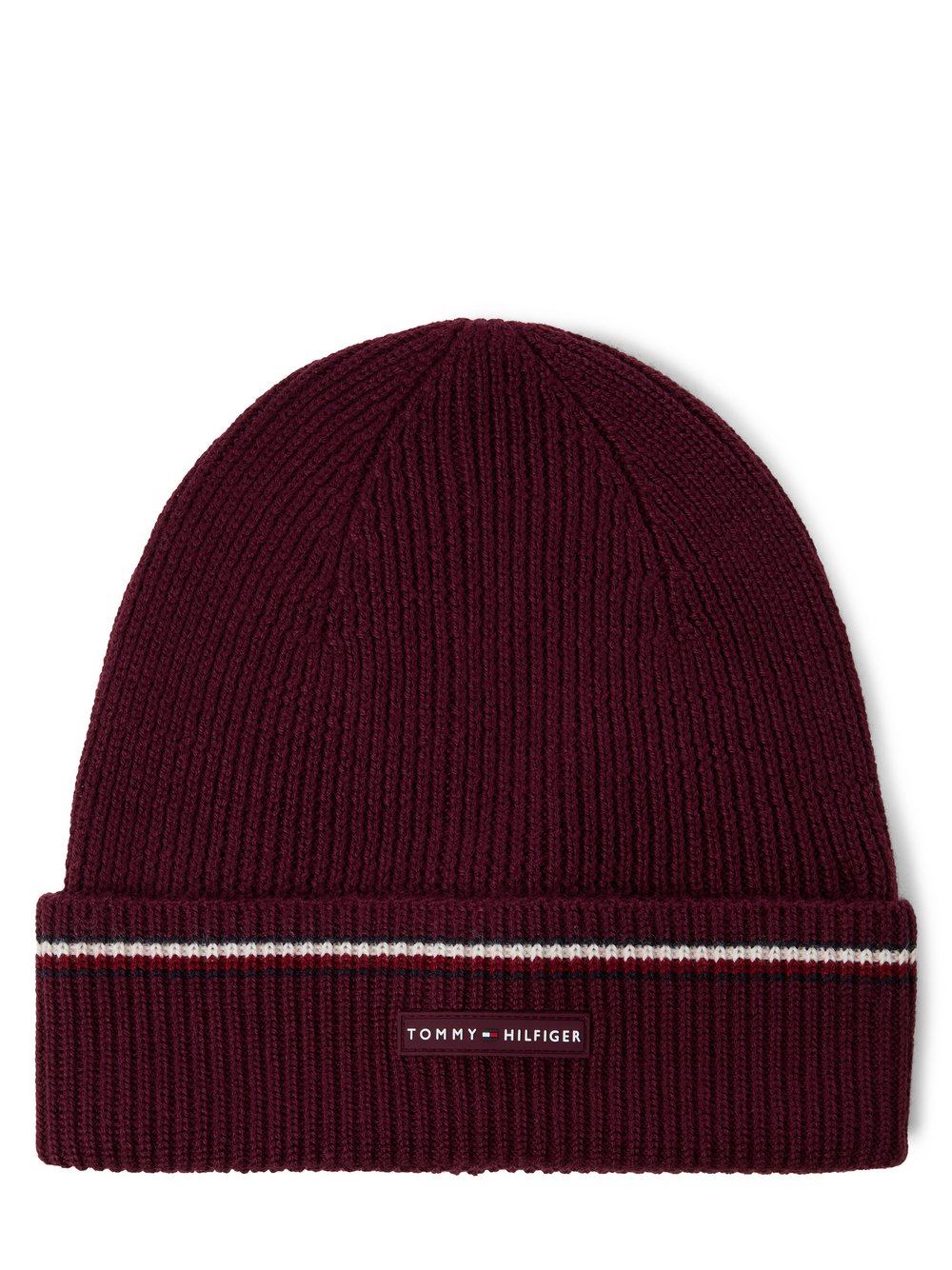 Tommy Hilfiger Męska czapka z zawartością wełny Mężczyźni Wełna czerwony, ONE SIZE