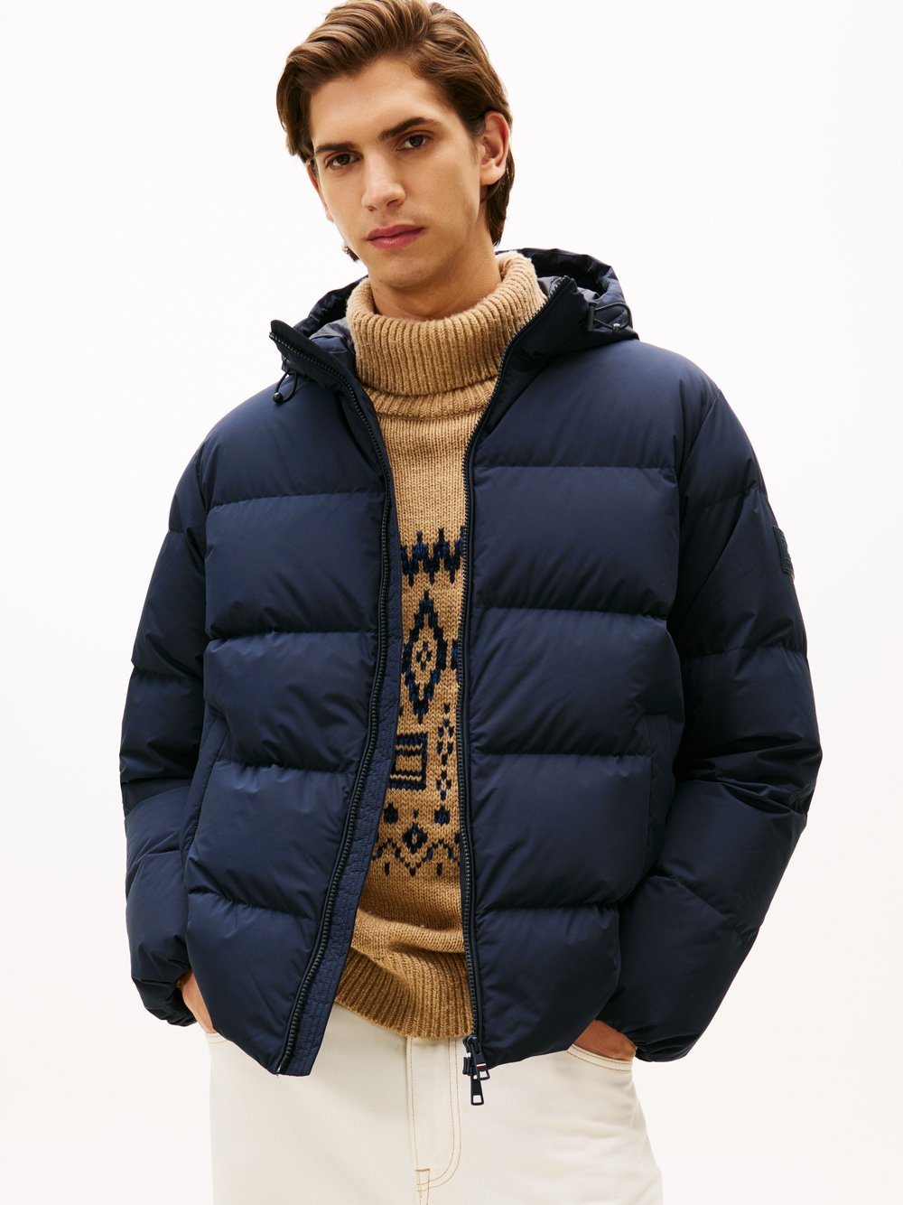 Tommy Hilfiger Męska kurtka puchowa Mężczyźni Sztuczne włókno niebieski, XXL