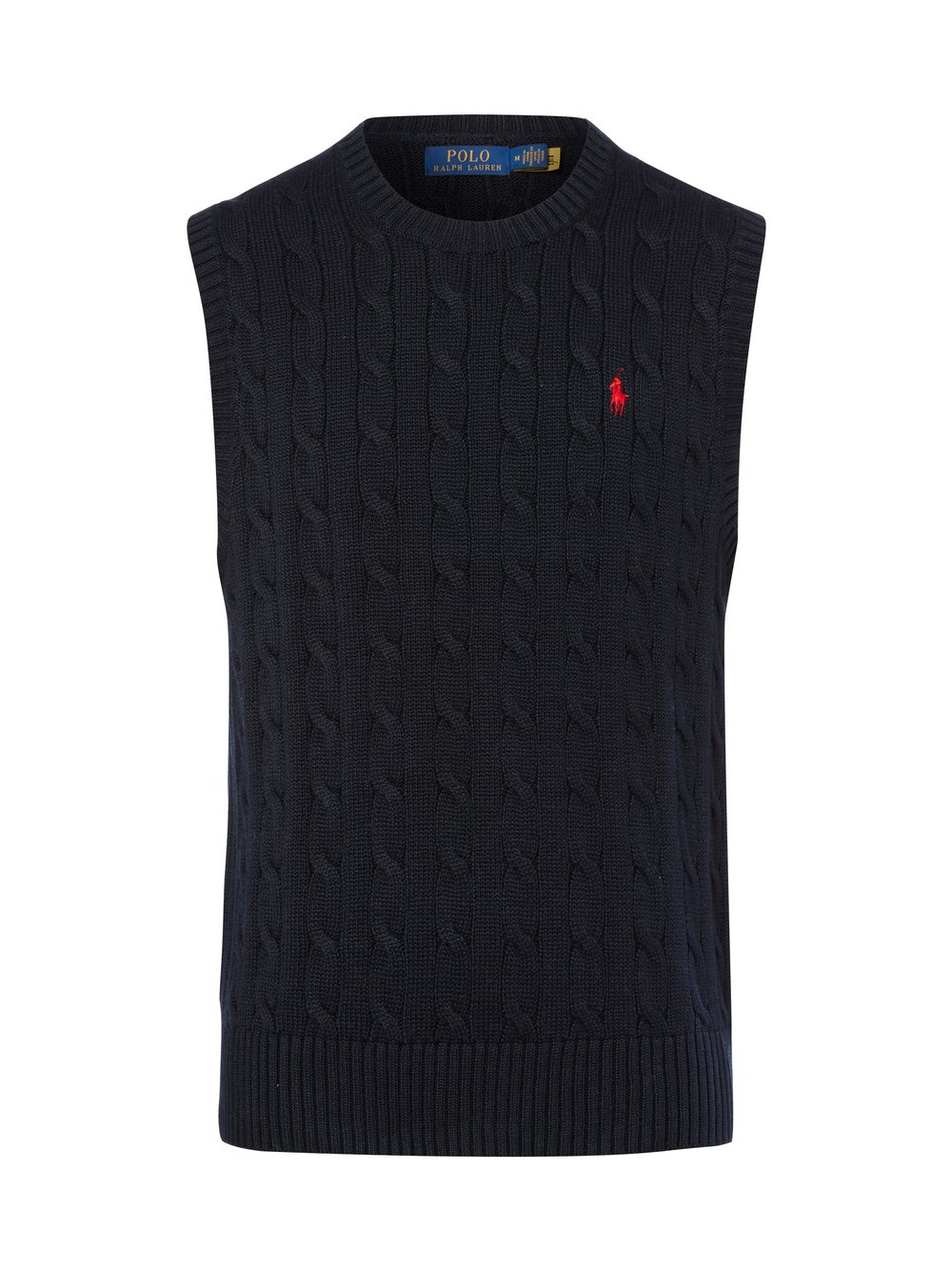 Polo Ralph Lauren Męski sweter z dzianiny Mężczyźni Bawełna niebieski jednolity, XL